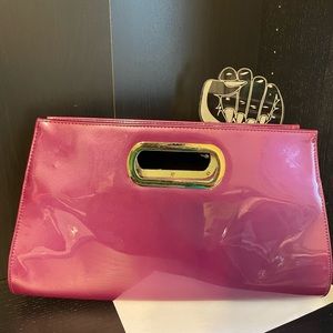 Purple/Plum fashion clutch with chain strap